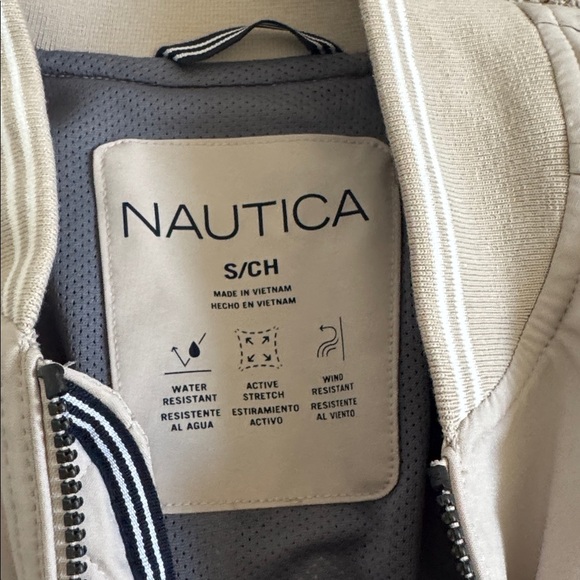 Nautica Beige Zip Up Bomber Jacket Men’s Casual Lightweight Coat - Picture 3 of 11